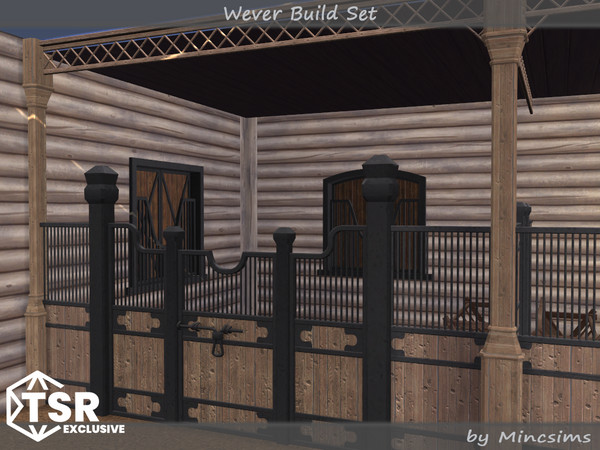 Sims 4 — Wever Double Gate 3Tiles by Mincsims — The set consists of 8 packages.