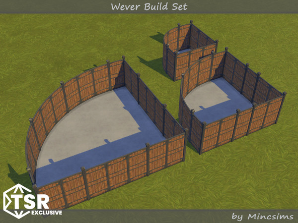 Sims 4 — Wever Single Gate 3Tiles A by Mincsims — The set consists of 8 packages.