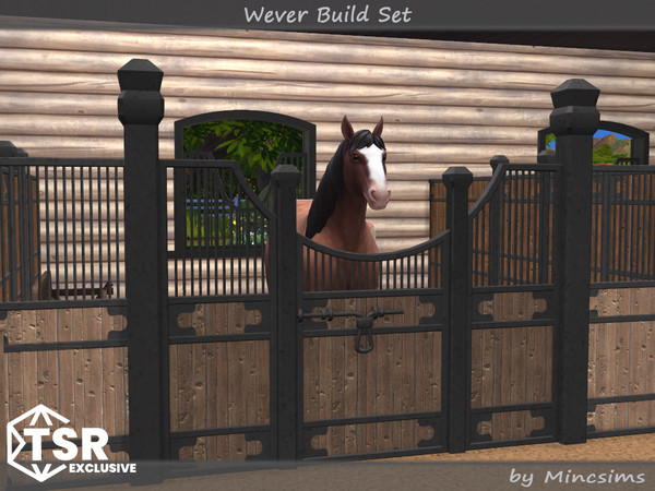 Sims 4 — Wever Double Gate 2Tiles by Mincsims — The set consists of 8 packages.