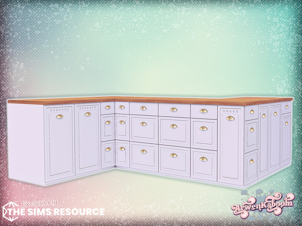 Sims 4 — ArwenK - Pearlwood - Counter 2 by ArwenKaboom — New kitchen set in multiple recolors. With two types of