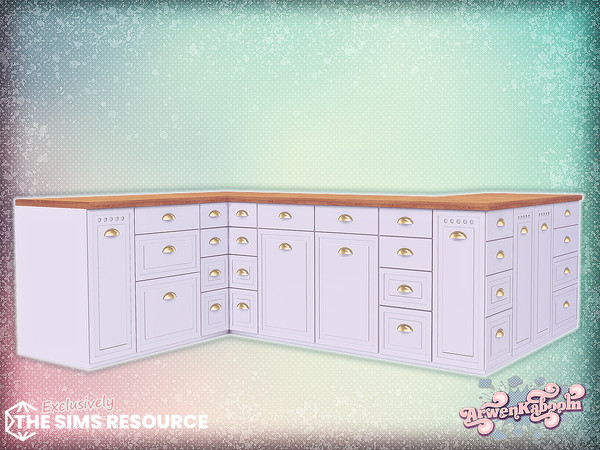 Sims 4 — ArwenK - Pearlwood - Counter by ArwenKaboom — New kitchen set in multiple recolors. With two types of counters,