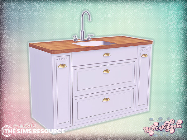 Sims 4 — ArwenK - Pearlwood - Sink by ArwenKaboom — New kitchen set in multiple recolors. With two types of counters,