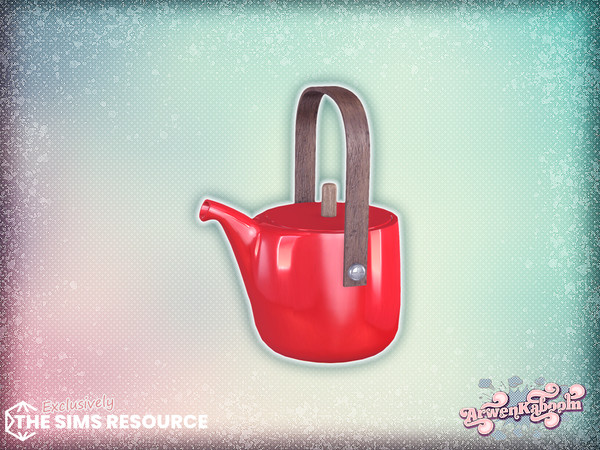 Sims 4 — ArwenK - Pearlwood - Tea Pot by ArwenKaboom — New kitchen set in multiple recolors. With two types of counters,