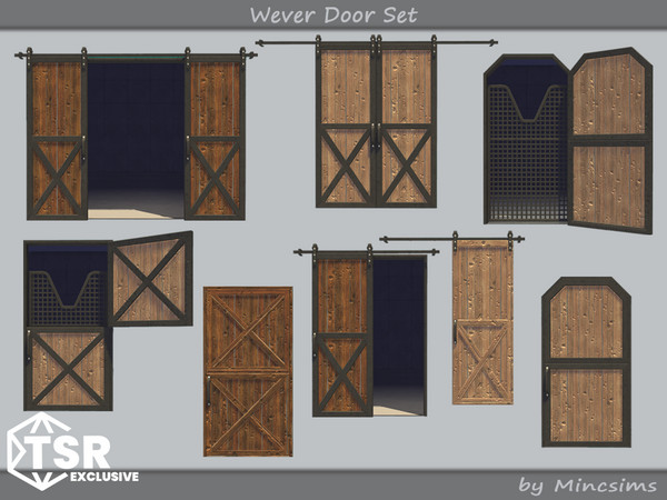 Sims 4 — Wever Dutch Door B 2x3 Open by Mincsims — The set consists of 8 packages. All items are compatible with