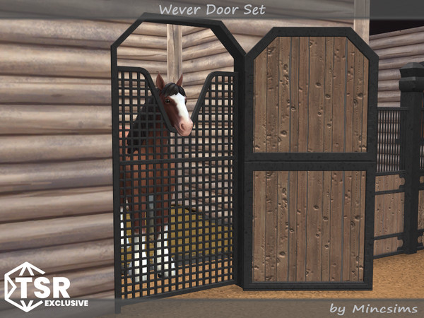 Sims 4 — Wever Single Barn Door 2x3 by Mincsims — The set consists of 8 packages. All items are compatible with BaseGame.