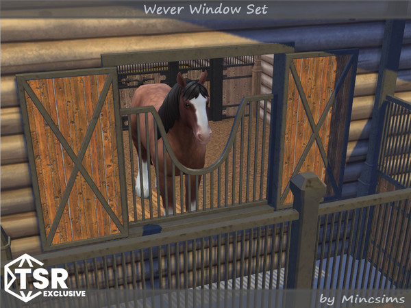 Sims 4 — Wever Stable Window Set by Mincsims — The set consists of 10 packages. 5 stable windows for short wall