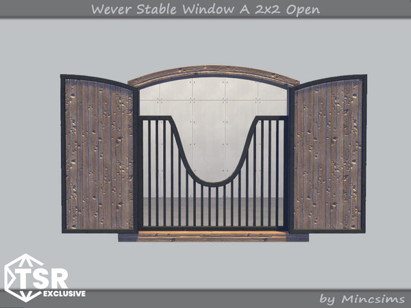 Sims 4 — Wever Stable Window A 2x2 Open by Mincsims — The set consists of 10 packages. 5 stable window