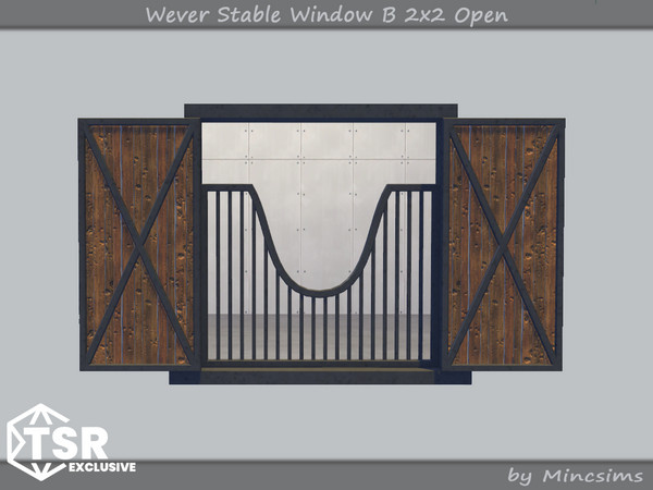 Sims 4 — Wever Stable Window B 2x2 Open by Mincsims — The set consists of 10 packages. 5 stable window