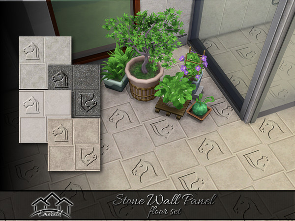 Sims 4 — Stone Wall Panel floor set by Emerald — Stone wall panels are nice looking, durable will renovate your interior