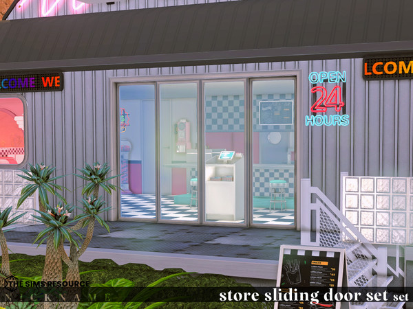 Sims 4 — store sliding door set_2x3 V2 by NICKNAME_sims4 — store sliding door set 12 package files. store sliding door