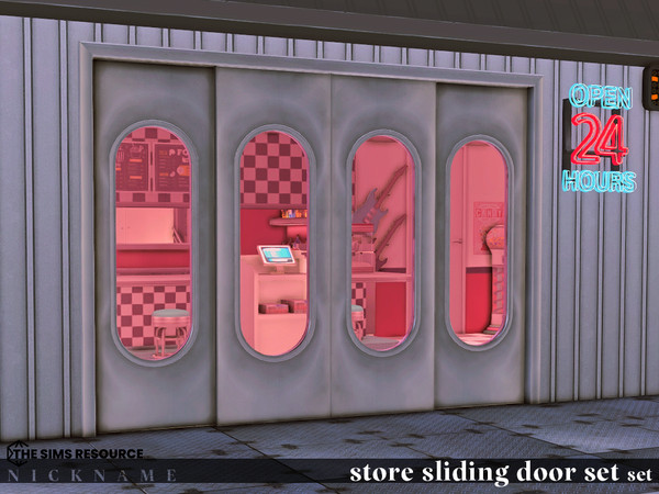 Sims 4 — store sliding door set_2x4 V1 by NICKNAME_sims4 — store sliding door set 12 package files. store sliding door