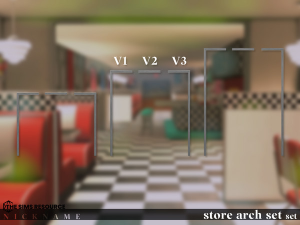 Sims 4 — store arch set_1x3 by NICKNAME_sims4 — store arch set 12 package files. store arch set_1x3