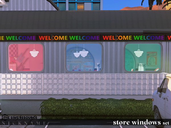Sims 4 — store windows set_1x4 by NICKNAME_sims4 — store windows set 10 package files. store windows set_1x2