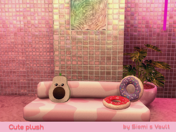 Sims 4 — Cute plush - Donuts by siomisvault — Cute plushes for you can be cushions too! Thank you so much for your love