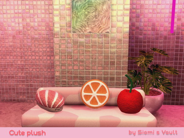 Sims 4 — Cute plush - Orange Slice by siomisvault — Cute plushes for you can be cushions too! Thank you so much for your