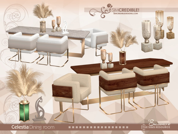Sims 4 — Celestia Bar Stool by SIMcredible! — Oh the opulence! It's so glamurous, so golden, so bright! For your