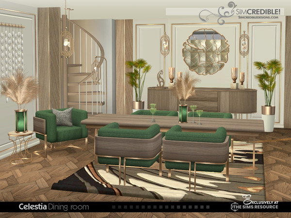 Sims 4 — Celestia Wall Panel 1x1 by SIMcredible! — Oh the opulence! It's so glamurous, so golden, so bright! For your