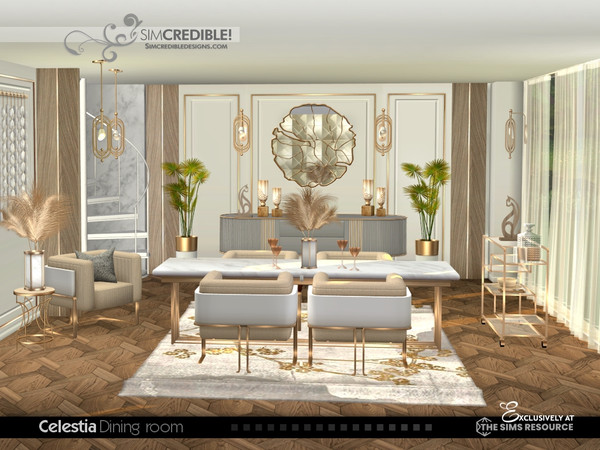 Sims 4 — Celestia 2x1 Wall Panel by SIMcredible! — Oh the opulence! It's so glamurous, so golden, so bright! For your