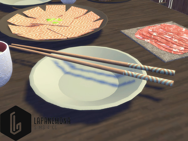Sims 4 — Soup bowl with chopsticks - Hot pot set by Lapanemona — You can find other items from this set by text searching