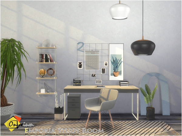 Sims 3 — Emporia Study Room by Onyxium — Onyxium@TSR Design Workshop Study Room Collection | Belong To The 2023 Year