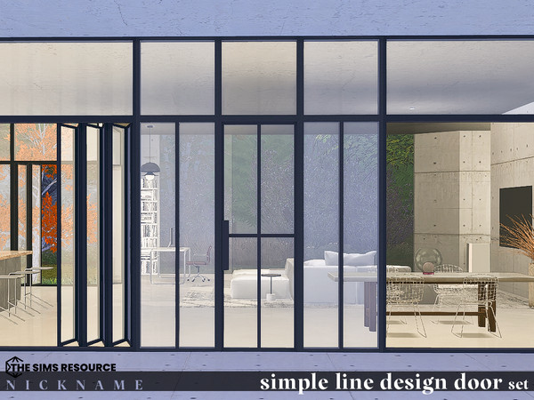 Sims 4 — simple line design door_1x4 by NICKNAME_sims4 — simple line design door 12 package files. simple line design