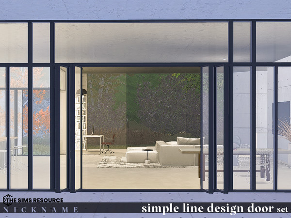 Sims 4 — simple line design door_1x5 by NICKNAME_sims4 — simple line design door 12 package files. simple line design