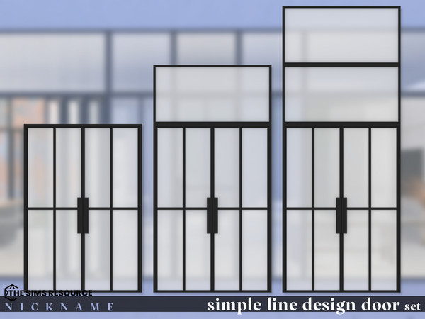 Sims 4 — simple line design door_2x4 by NICKNAME_sims4 — simple line design door 12 package files. simple line design
