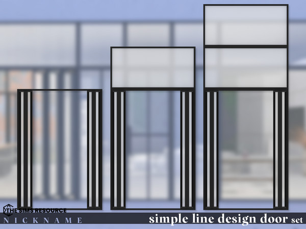 Sims 4 — simple line design door_2x5 by NICKNAME_sims4 — simple line design door 12 package files. simple line design
