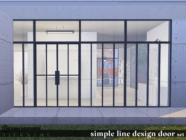 Sims 4 — simple line design door_folding 4x5 by NICKNAME_sims4 — simple line design door 12 package files. simple line