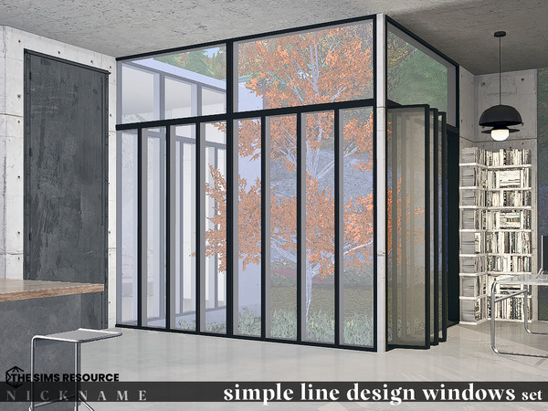 Sims 4 — simple line design windows_1x2 by NICKNAME_sims4 — simple line design windows 12 package files. simple line