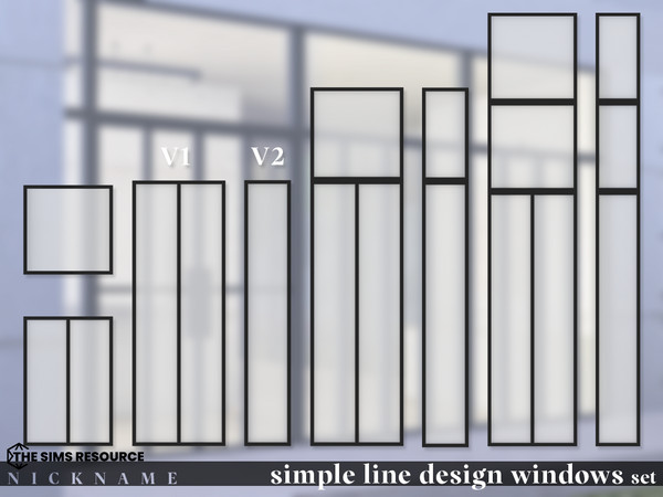 Sims 4 — simple line design windows_1x3 V1 by NICKNAME_sims4 — simple line design windows 12 package files. simple line