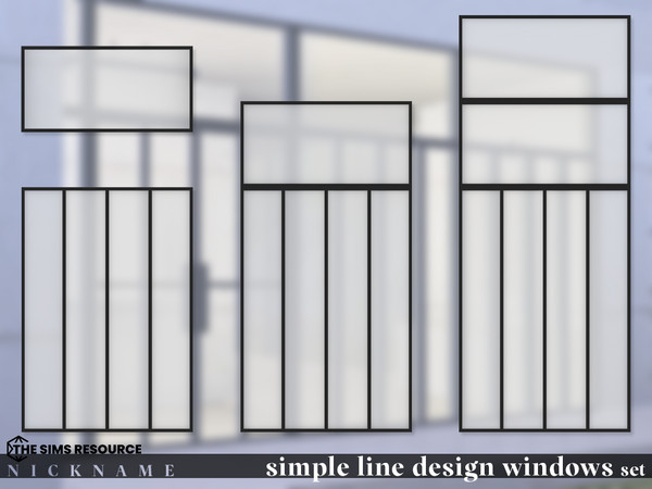 Sims 4 — simple line design windows_1x3 V2 by NICKNAME_sims4 — simple line design windows 12 package files. simple line