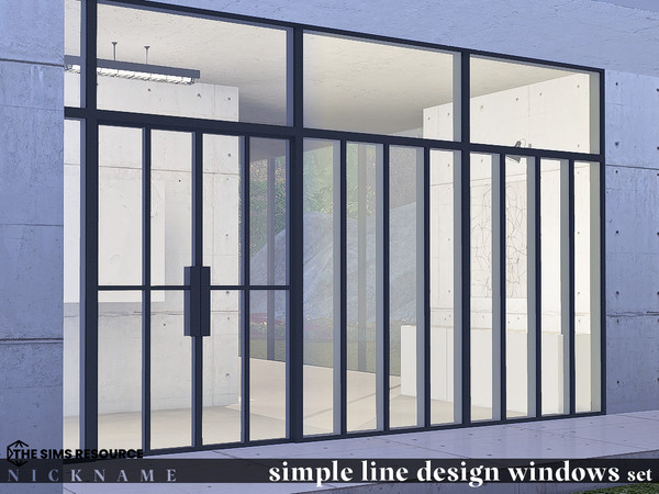 Sims 4 — simple line design windows_2x4 by NICKNAME_sims4 — simple line design windows 12 package files. simple line