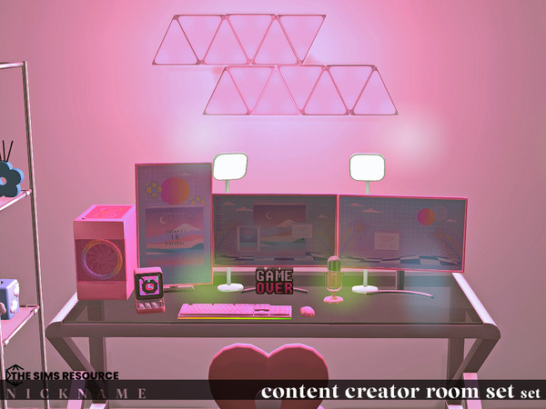 Sims 4 — content creator room set_computer by NICKNAME_sims4 — content creator room set 11 package files. content creator