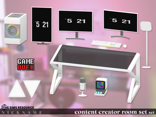 Sims 4 — content creator room set_desktop (light) by NICKNAME_sims4 — content creator room set 11 package files. content
