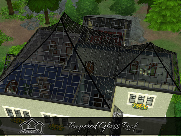 Sims 4 — Tempered Glass Roof 1 by Emerald — Tempered glass is a safety glass more stronger than ordinary glass to stand