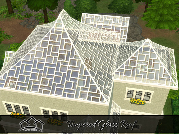 Sims 4 — Tempered Glass Roof 2 by Emerald — Tempered glass is a safety glass more stronger than ordinary glass to stand