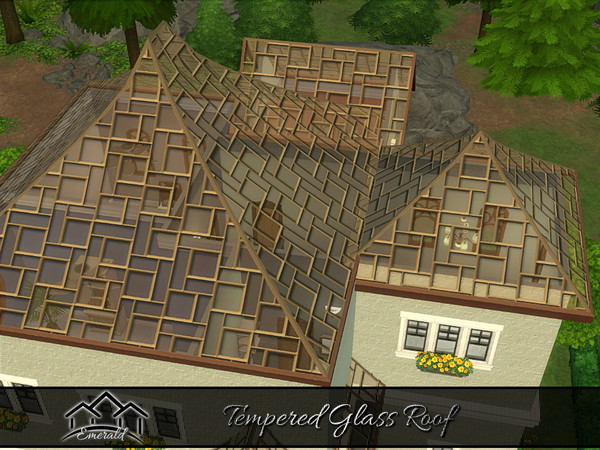 Sims 4 — Tempered Glass Roof 4 by Emerald — Tempered glass is a safety glass more stronger than ordinary glass to stand