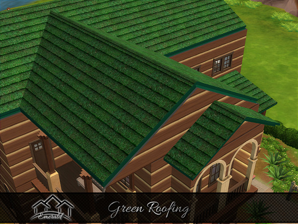 Sims 4 — Green Roof 1 by Emerald — Green roofs reduce building energy use by cooling roofs and providing shading, thermal