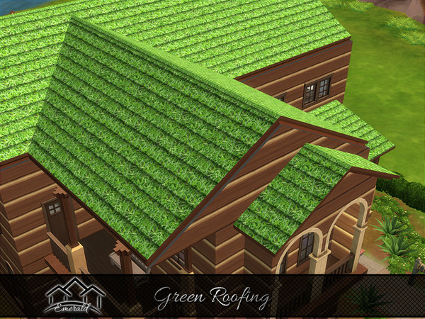 Sims 4 — Green Roof 2 by Emerald — Green roofs reduce building energy use by cooling roofs and providing shading, thermal