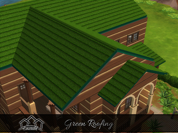Sims 4 — Green Roof 3 by Emerald — Green roofs reduce building energy use by cooling roofs and providing shading, thermal