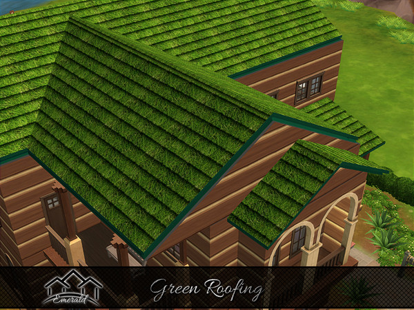 Sims 4 — Green Roof 4 by Emerald — Green roofs reduce building energy use by cooling roofs and providing shading, thermal