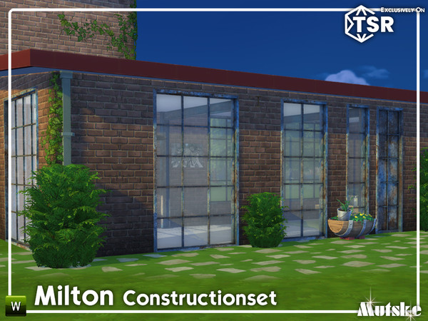 Sims 4 — Milton Part 3 by Mutske — Set of construction items like windows, beams column and a lot more. Make sure that
