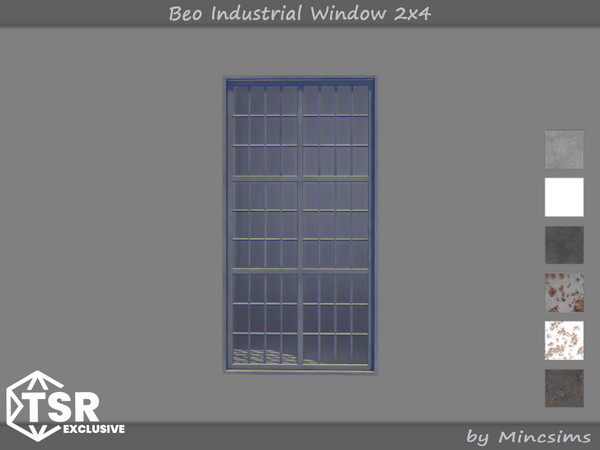 Sims 4 — Beo Industrial Window 2x4 by Mincsims — This set was designed for industrial vibe. -4x5 for Tall wall