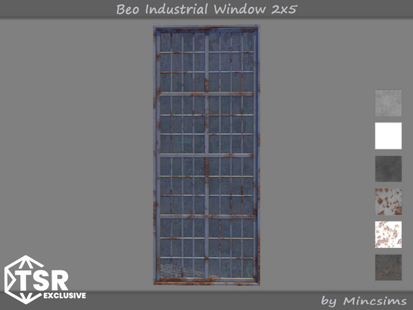 Sims 4 — Beo Industrial Window 2x5 by Mincsims — This set was designed for industrial vibe. -4x5 for Tall wall