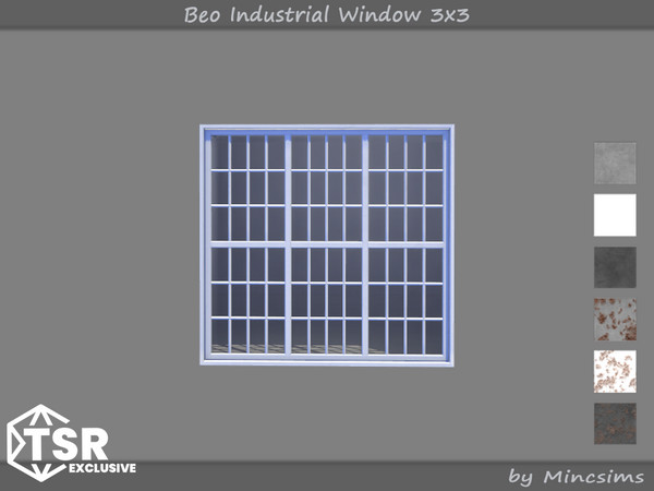 Sims 4 — Beo Industrial Window 3x3 by Mincsims — This set was designed for industrial vibe. -4x5 for Tall wall
