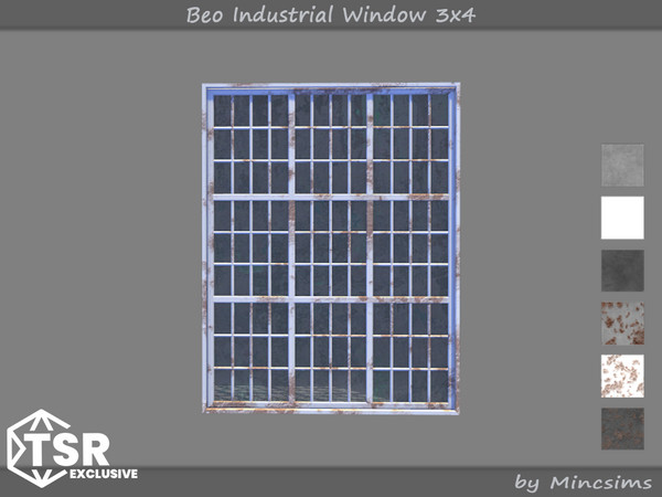Sims 4 — Beo Industrial Window 3x4 by Mincsims — This set was designed for industrial vibe. -4x5 for Tall wall