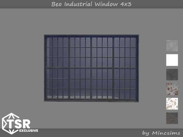 Sims 4 — Beo Industrial Window 4x3 by Mincsims — This set was designed for industrial vibe. -4x5 for Tall wall