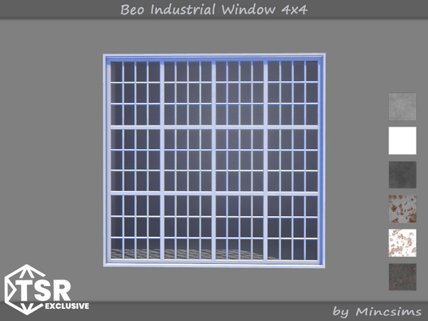 Sims 4 — Beo Industrial Window 4x4 by Mincsims — This set was designed for industrial vibe. -4x5 for Tall wall
