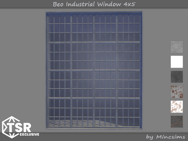 Sims 4 — Beo Industrial Window 4x5 by Mincsims — This set was designed for industrial vibe. -4x5 for Tall wall